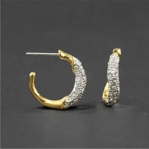 ALEXIS BITTAR • Solanales Gold Crystal Twist Mini Hoop Earrings